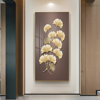 图老大(tulaoda)寓意好的银杏叶走廊过道玄关装饰画现代轻奢壁画简约