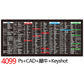 2022新款cad命令鼠標墊犀牛快捷鍵鼠標墊rhino3d建模軟件cad常用命令