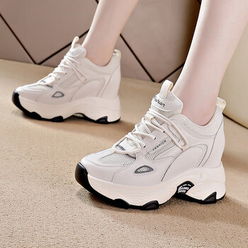 休闲鞋女内增高女鞋韩版百搭系带时尚流行厚底运动鞋松糕老爹鞋女显瘦