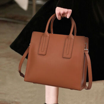 福久猫大包包2023夏季时尚百搭女士单肩包大容量手提包牛皮女包 橙色