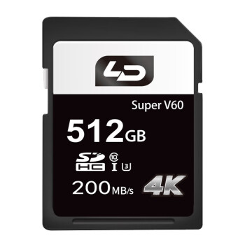 鶯LD512GB SD洢 ΢ڴ濨 U3 V60 Class10 ʺϸƵ ȡ200MB/S