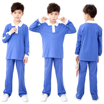 创童深圳市小学生统一秋装校服运动服男女套装长袖长裤上衣纯棉统一