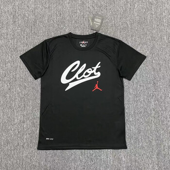 aj巴黎联名篮球短袖t恤宽松休闲运动速干训练服投篮服男 clot飞人