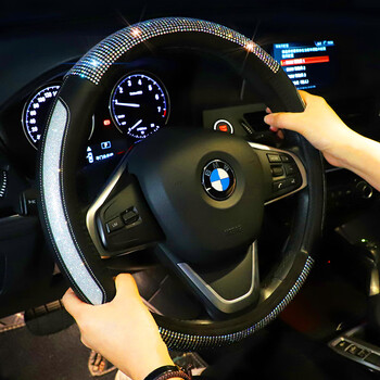 达令河适用于柳阳高端汽车方向盘套女款镶钻荧光四季通用奔驰宝马奥迪