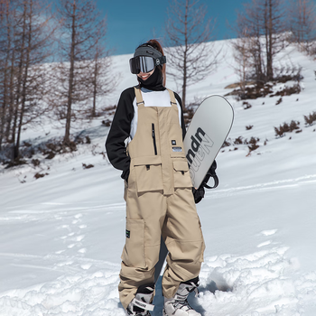 南恩nandn单板背带滑雪裤女宽松连体雪裤男防水防风2022新款冬季户外
