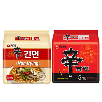 农心非油炸辛拉面韩国拉面泡面方便面进口非油炸5连包