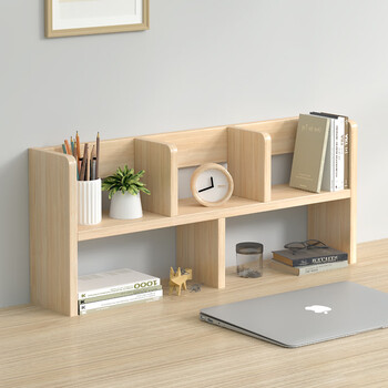 人文成家桌面书架小型简易收纳办公桌置物架学生书桌简约收纳架子拉丝