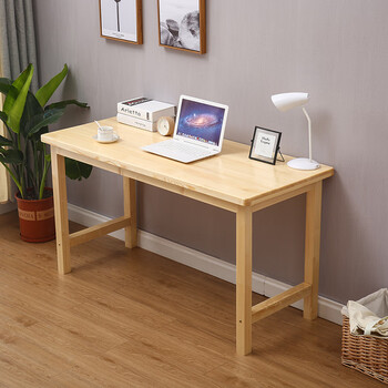 豹点 实木桌台式现代简易写字台松木桌学生学习书桌家用小桌子 单桌60