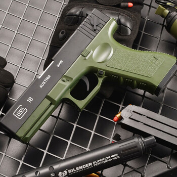 左轮玩具手炝格洛克抛壳软弹枪m1911玩具枪812手动上膛可发射软弹格