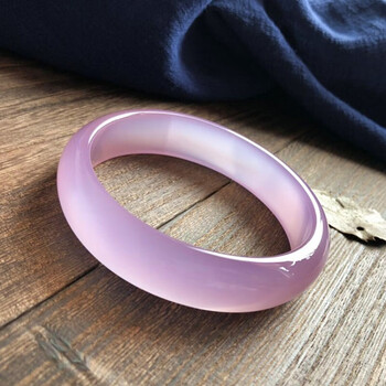 冰花芙蓉玉手镯冰种玉石镯子女粉红玛瑙水晶玉镯带证书精品常规款5960