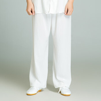 山人运动同款太极服女裤武农太极服裤子亚麻秋季新款男女晨练功武术