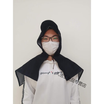 防尘牛仔披肩帽男女劳保头套工地搬运水泥打磨粉尘加厚风帽防护帽