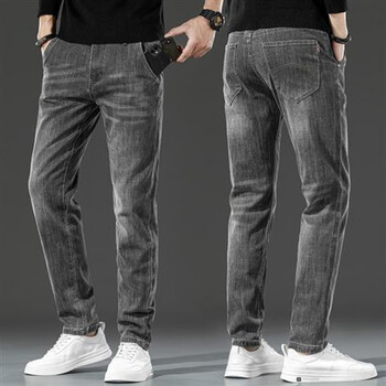 秋冬款裤子潮男士百搭舒适显瘦男式裤子烟灰色90836腰围2尺8170185