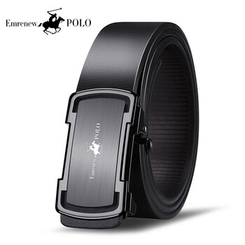 2022新款保罗polo皮带男士真皮新款纯牛皮自动扣腰带休闲商务青年男式