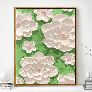 手绘diy丙烯肌理画手工材料包立体无聊手作解闷石英砂数字装饰画 花中