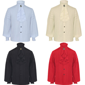 中世纪男款王子外套复古西服万圣节cos中长款燕尾服 款1衬衫=四色可选