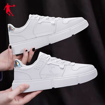 乔丹板鞋女鞋2022春季新款皮面防水低帮滑板鞋满防滑耐磨女士运动鞋