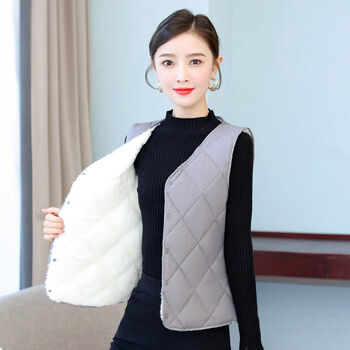千吉格女士小马甲羽绒贴身小背心秋冬棉保暖内穿轻薄棉中年修身妈妈短