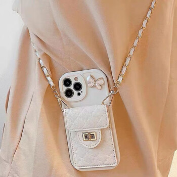 9/8手机壳5k10可背带7pro斜挎 【白色小香风卡包】 斜挎绳 oppor9sk