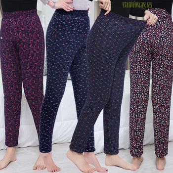 钧涓老太太薄棉裤女加绒裤子可外穿保暖裤中老年棉裤女冬季三层加绒