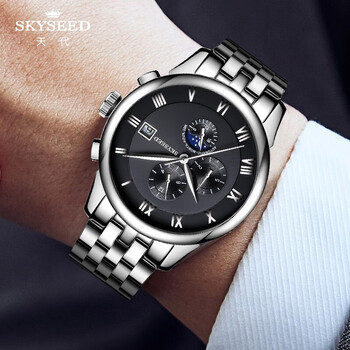 天代新款手表男士全自动机械表多功能超薄商务夜光防水男表瑞士风格