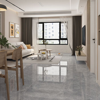 深灰色通体大理石瓷砖600x1200客厅餐厅现代简约轻奢防滑地板砖d12810