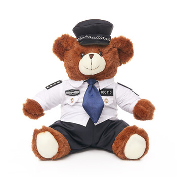 沄晗蜀黍警熊公仔定制警察公仔小熊警察玩偶警官熊单位周边文创礼品白