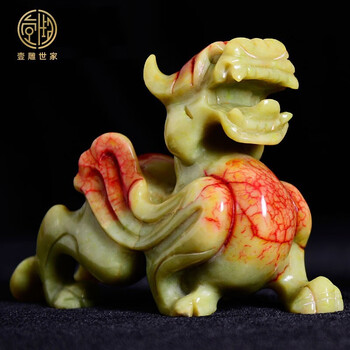 壹雕世家 貔貅摆件大号玉石一对 天然岫玉皮丘 招财工艺品摆件送朋友