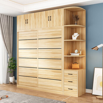 【支持定制】京之恋 衣柜卧室推拉门结实衣橱木质大容量移门储物生态