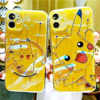 卡通皮卡丘苹果11手机壳iphone13promax蓝光x全包7软8plus水钻xs12pro