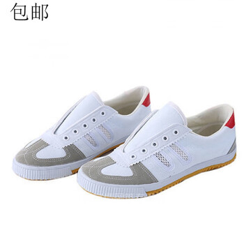 鞋排球鞋白运动鞋男女牛筋底田径训练鞋白色滑武术鞋跑步白色鲁泰牌39