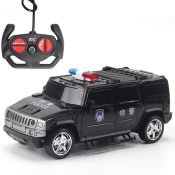 电动遥控警车灯光仿z真悍马特警车110公安警察车男孩汽车小车赛车玩具