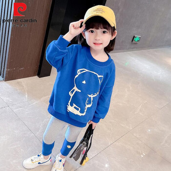 2021新款网红女宝宝洋气小童儿童秋季秋装蓝色两件套90建议身高8090cm