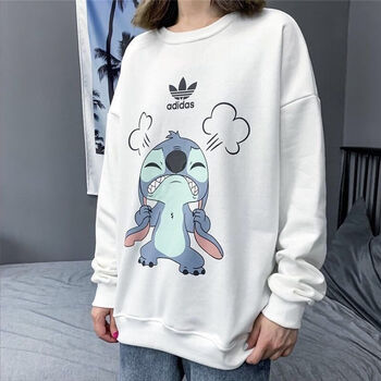 【官方旗舰】阿迪达斯圆领卫衣男女秋冬季加绒三叶草打底衫卡通