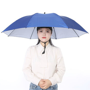 适用于戴头上的雨伞头戴式伞帽三折叠大号晴雨两用帽子伞钓鱼伞户外