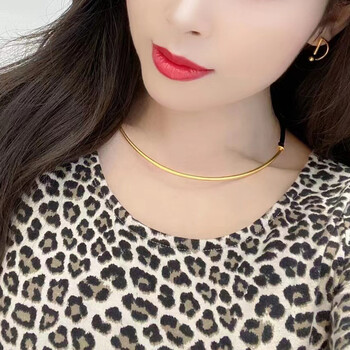 秋焕 古法黄金项圈大人弯管项链编绳节999足金锁骨颈圈女ins时尚风