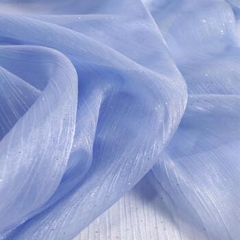 亮片星星纱布料感星空欧根纱面料大袖衫襦裙汉服闪光轻纱网纱diy布料