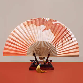 戏曲专用扇子 北山街扇子8寸30方 空白扇中国风油竹折扇题字纸扇戏曲