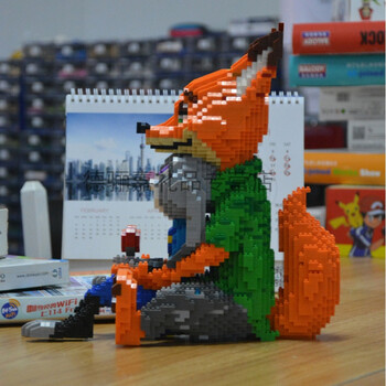 兼容乐高小颗粒积木益智玩具便衣朱迪兔子尼克狐狸男女孩手动拼装