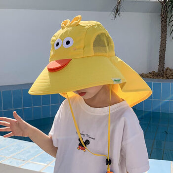 小学生遮阳帽女生小女孩太阳帽儿童帽海边沙滩男童春夏季帽子女童可爱