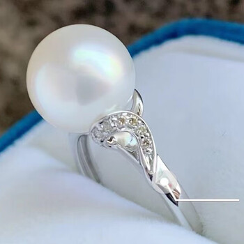 pearlboat澳白珍珠戒指海水18k金镶钻石轻奢珠宝送女友送生日礼物105