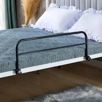 润华年老人床防护栏免打孔儿童围栏上下铺防摔学生宿舍防掉 黑色长度8