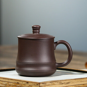 宜兴紫砂杯精品纯手工小号功夫茶杯家用男女士小容量带盖主人杯子紫泥