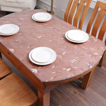 花仟陌软玻璃pvc透明桌布防水防烫防油免洗长方形圆形椭圆餐桌垫茶几