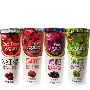 天友酸奶重庆新鲜杯160g杯大红枣果粒酸奶早餐奶芦荟猕猴桃一箱12杯1