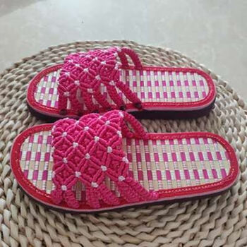 【足里路】夏季手编凉鞋亚麻鞋底五号线手工编织拖鞋防滑吸汗成品鞋