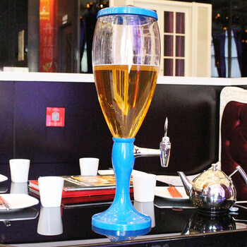 扎啤酒炮3升酒吧专用扎啤桶酒泡器带龙头扎啤炮商用 3l蓝色-带冰柱