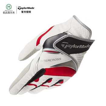 TaylormadeTaylorMade泰勒梅高尔夫手套男士防滑耐磨golf运动单只左手手套 M72490-白红色 23