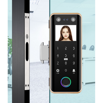 華為huawei智選通用辦公室人臉識別玻璃門指紋鎖免佈線打孔單雙開門有