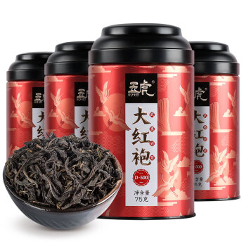 新茶大紅袍茶葉武夷山烏龍茶禮盒裝武夷正巖大紅袍罐裝散裝五虎正品